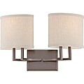 Gemin Bronze and Khaki Fabric Shadesi 2-Light Vanity Fixture