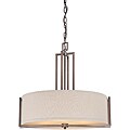 Gemini Bronze and Khaki Fabric Shade 4-Light Pendant