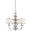 Candice Nickel and Flat Pleated White Shades 3-Light Chandelier