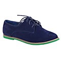 XICA by Beston Women's 'Joe-01' Blue/ Green Oxfords