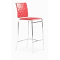 Criss Cross Red Counter Chair (Set of 2)
