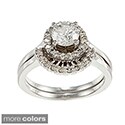 14k Gold 1ct TDW Round Halo Diamond Bridal Ring Set (H-I, I1-I2)