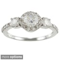 14k Gold 1 1/4ct TDW Round Diamond Halo Engagement Ring