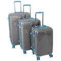 American Vertigo Silver 3-piece Lightweight Expandable Hardside Spinner Luggage Set With TSA Lock