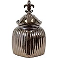 Ceramic Jar with Lid Bronze Antique Finish