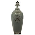 Green 18-inch Ceramic Jar with Lid