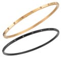 Ion-plated Stainless Steel Diamond Accent Bangle Bracelet