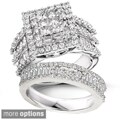 14k Gold 2 4/5ct TDW Diamond Halo Bridal Ring Set