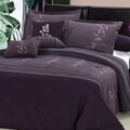Poppy Flower Plum 8-piece Oversized and Overfilled Comforter Set