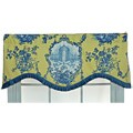 Garden Toile Chambray Ruffle Cornice Valance