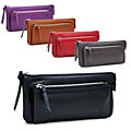 Anais Gvani Smooth Genuine Italian Leather Zipper Pouch Wallet