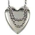 Stainless Steel Polished Heart and Hanging Chain Necklace