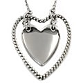Stainless Steel Rope Design Double Heart Necklace