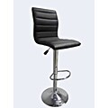 Chrome Espresso Dark Brown PU 2-piece Bar Stool Set
