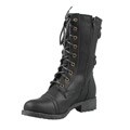 Wild Diva by Beston Women's 'TIMBERLY-02' Mid Calf Combat Boots