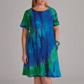 La Cera Women's Plus Tie-dye Short Sleeve Dress