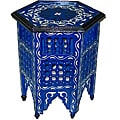 Handpainted Arabesque Wooden End Table (Morocco)