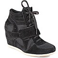 Refresh by Beston Women's 'Dakota' Black Sneaker Booties