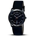 Skagen Men's Stainless Steel Black Leather Strap Watch