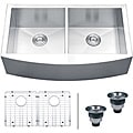 Ruvati 16-gauge Steel Double Bowl 36-inch Apron Front Kitchen Sink