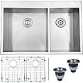 Ruvati 16-gauge Stainless Steel 33-inch Double Bowl Overmount Kitchen Sink
