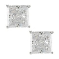 Sunstone 925 Sterling Silver Square-cut Solitaire Earrings Made with SWAROVSKI ZIRCONIA