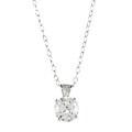 Sunstone Sterling Silver Solitaire Pendant Necklace Made with SWAROVSKI ZIRCONIA