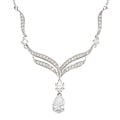 Sunstone 925 Sterling Silver Teardrop Necklace Made with SWAROVSKI ZIRCONIA