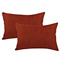 Passion Suede Brick Simply Soft S-backed Fiber Pillows (Set of 2)
