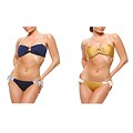 1 Sol Swim Women's Embellished Bandeau Top Hipster Bottom 2-piece Swimsuit