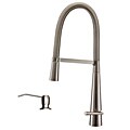 Ruvati RVF1225K1BN Brushed Nickel Pullout Spray Kitchen Faucet with Soap Dispenser