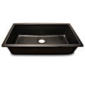 Highpoint Collection Single Bowl Granite Composite Undermount Kitchen Sink in Black