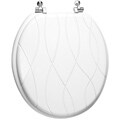 Trimmer Engraved Criss Cross Design Wood Toilet Seat