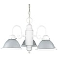 Three Light Textured White Chandelier