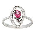 D'sire 10k White Gold Pink Tourmaline and White Sapphires Ring