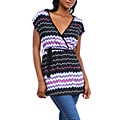 Stanzino Women's Black Zigzag Print Tunic Top