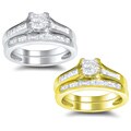 14k Gold 1ct TDW Princess-cut Diamond Bridal Ring Set (H-I, SI2)