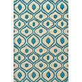 Hand Tufted Modern Waves Teal Polyester Rug (8' x 10')