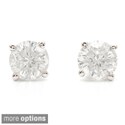 Platinum 1 1/2ct TDW Certified Clarity-enhanced Diamond Stud Earrings