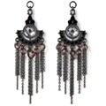 Styled by Tori Spelling(TM) Chain,Crystal,Teardrop Danglers-Hematite 2/Pkg