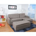 Denver Rind Finish Double Cushion Storage Sectional Sofa Bed and Ottoman Set