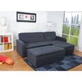 Denver Steel Finish Double Ottoman Sectional Sofa Bed