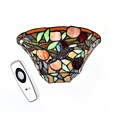Stained Glass Peach Tree and Bird Wall Sconce
