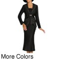 Divine Apparel Shawl Collar Panel Womens Skirt Suit