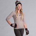 Muk Luks Women's Cuff Cap with Flip Glove Set