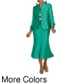 Divine Apparel Women's Modest Sprial Stone Detail Skirt Suit