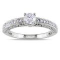 Miadora 14k White Gold 1/2ct TDW Diamond Engagement Ring (G-H, I1-I2)