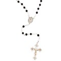 Black Hills Gold and Sterling Silver Onyx Rosary Necklace