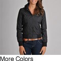 Members Only Women's Classic Nylon Hoodie Bomber with Jersey Hood Lining