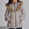 Hawke & Co Women's Faux Fur Trim Hood Puffer Jacket
